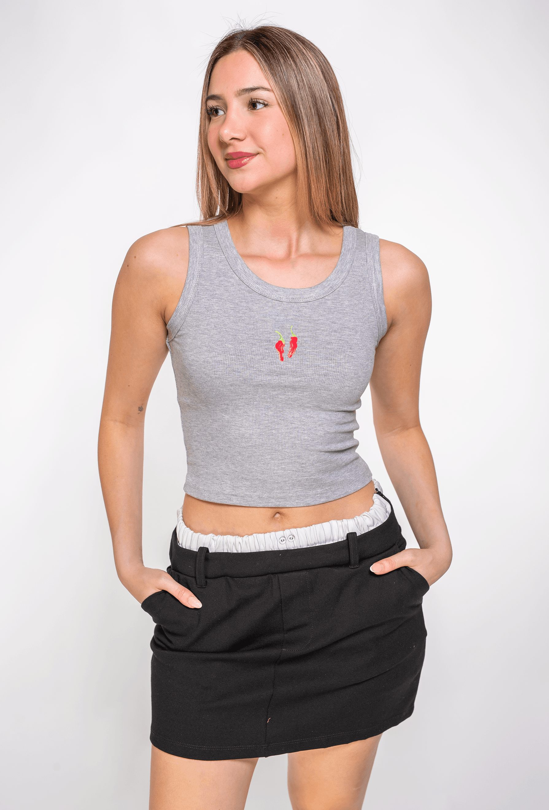 RIBBED TANK CROP TOP AJIE