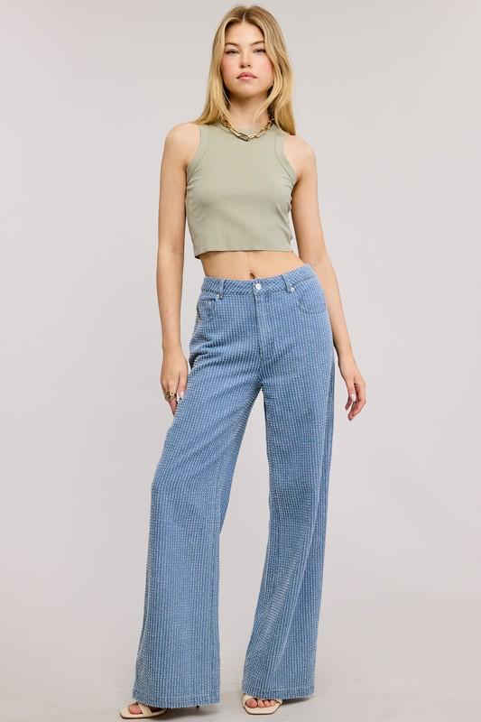 ELMA STRIPE WIDE LEG DENIM - Imagen 2