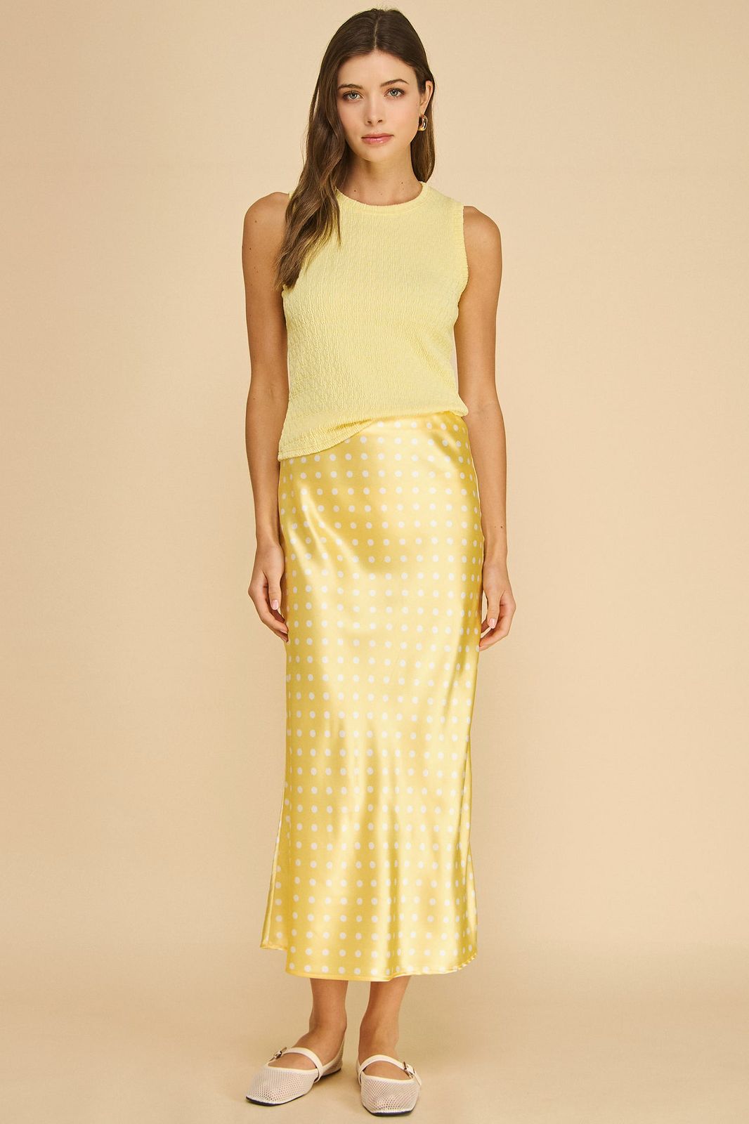 LEMON POLKA SILK SKIRT - Imagen 2